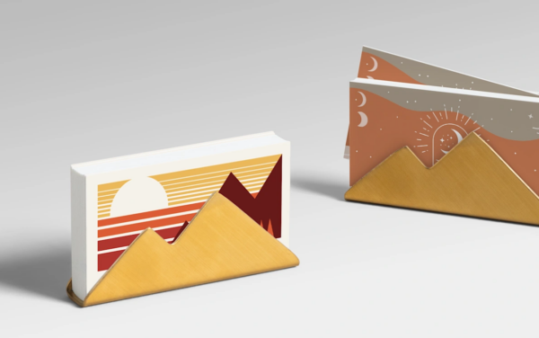 Porte-cartes de visite dorés