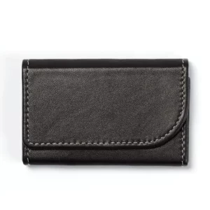 Porte-cartes de visite en cuir noir