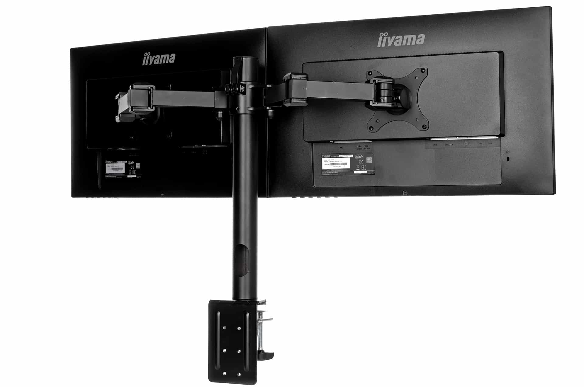 Système de gestion des câbles du support double écran iiyama DS1002C-B1